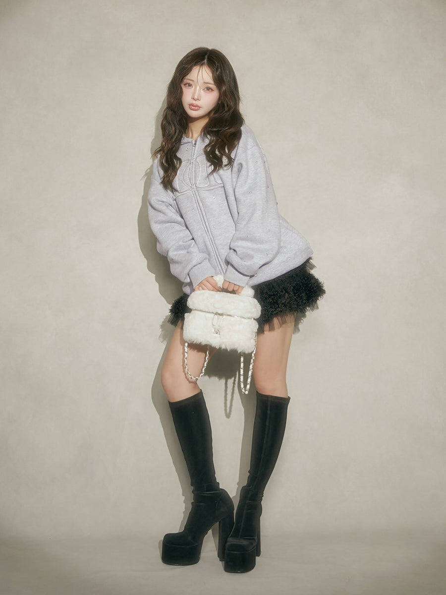 モデル:158cm(着用サイズ:FREE 着用カラー:GRY)