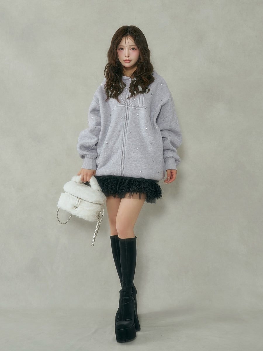モデル:158cm(着用サイズ:FREE 着用カラー:GRY)