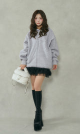 モデル:158cm(着用サイズ:FREE 着用カラー:GRY)