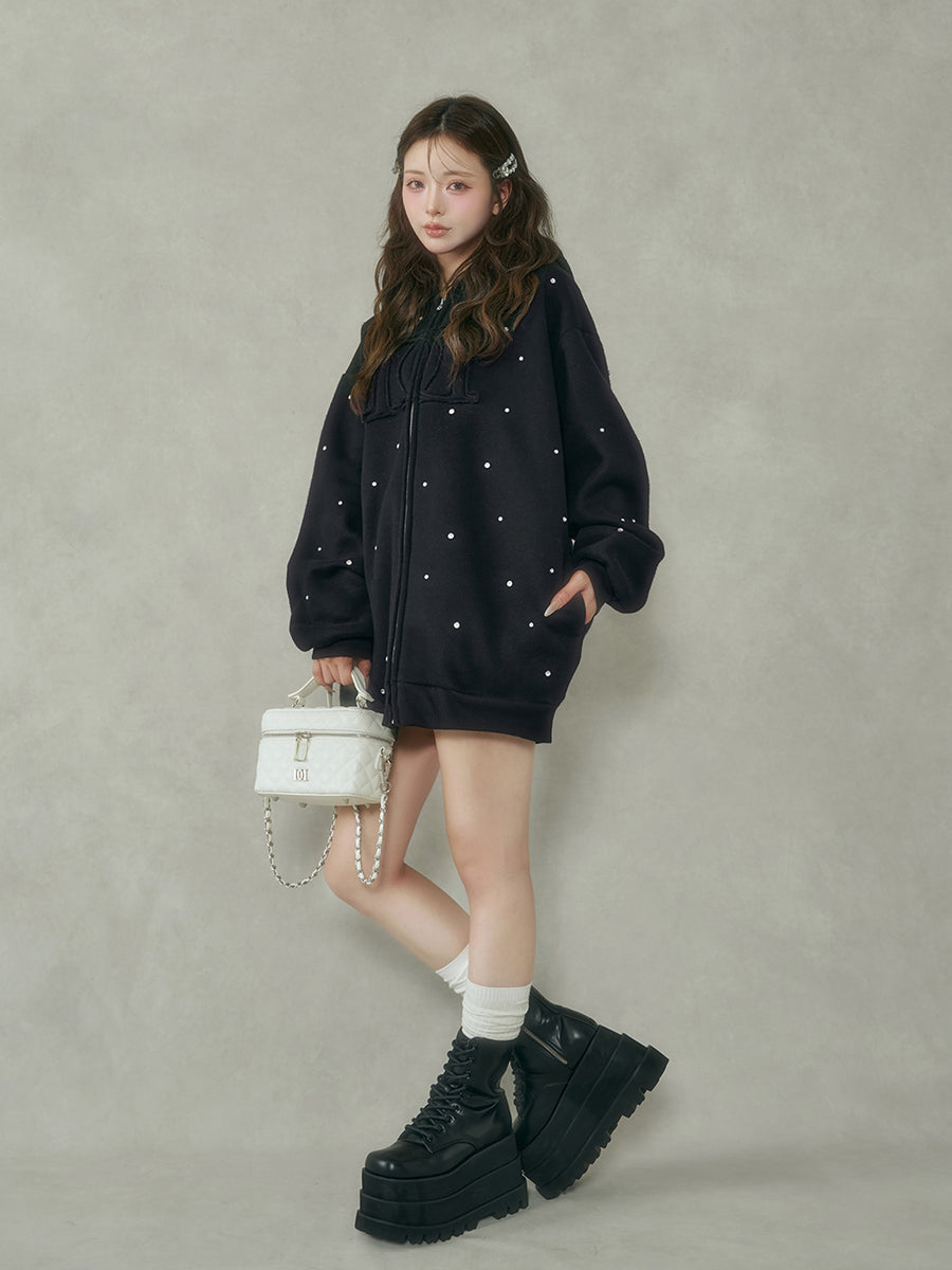 モデル:158cm(着用サイズ:FREE 着用カラー:BLK)