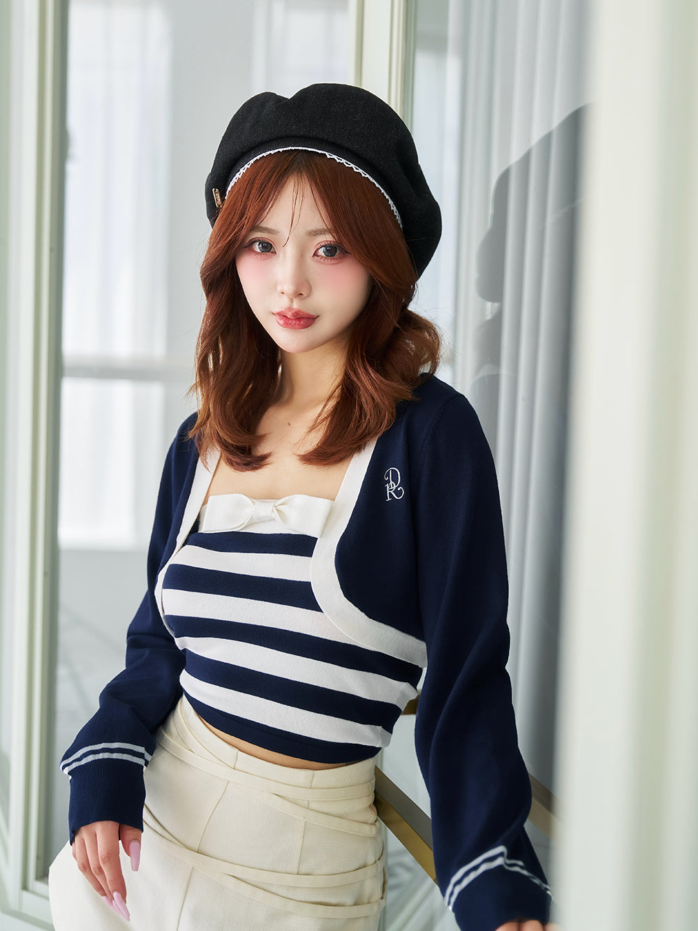 モデル:158cm(着用サイズ:FREE 着用カラー:NVY)
