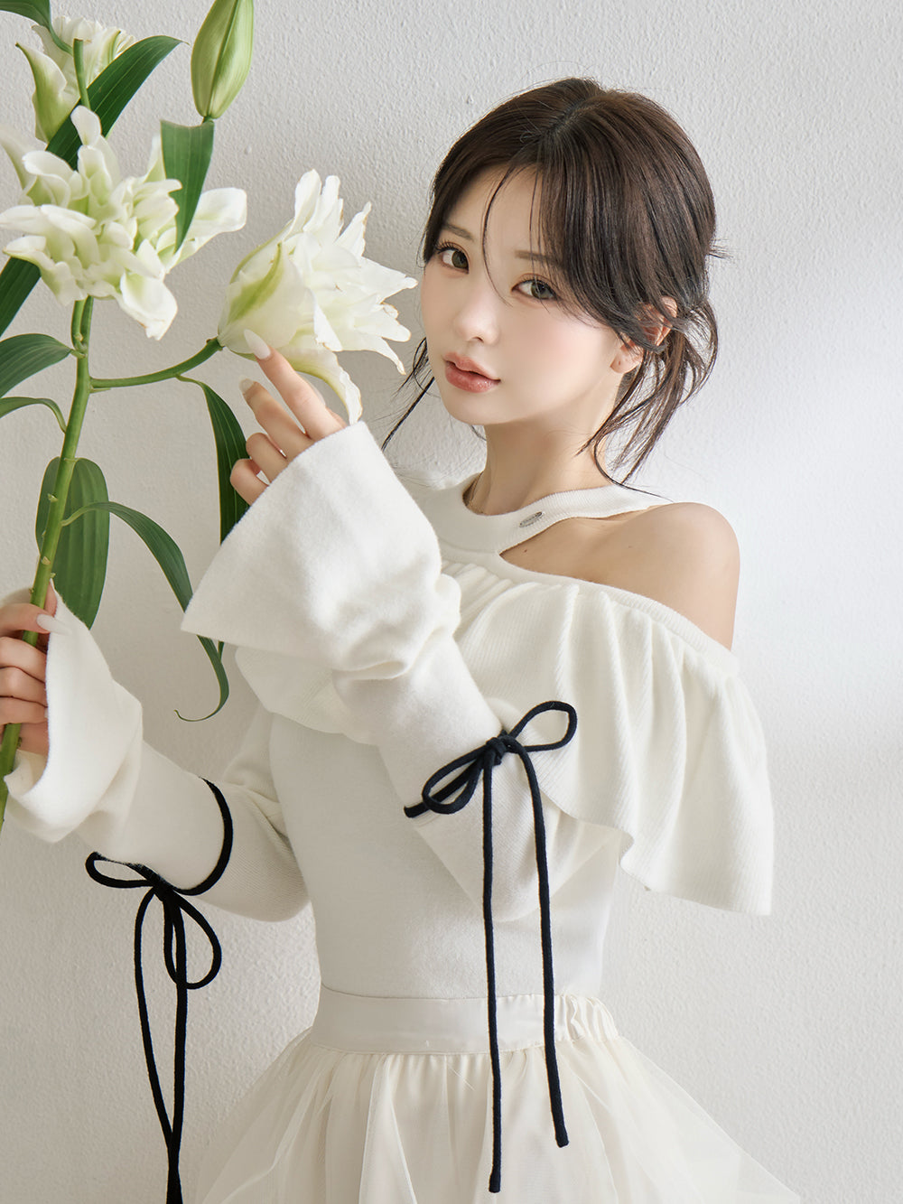 モデル:158cm(着用サイズ:FREE 着用カラー:IVO)