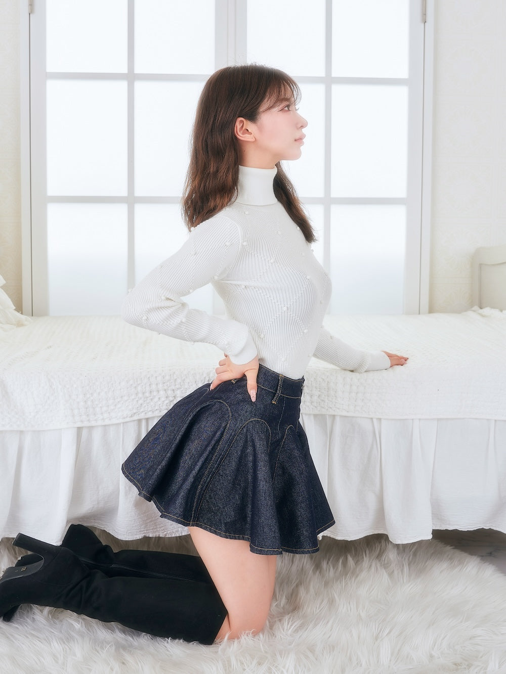 モデル:158cm(着用サイズ:S 着用カラー:IND)