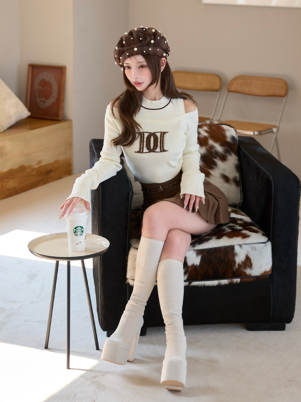 モデル:158cm(着用サイズ:S 着用カラー:BRN)