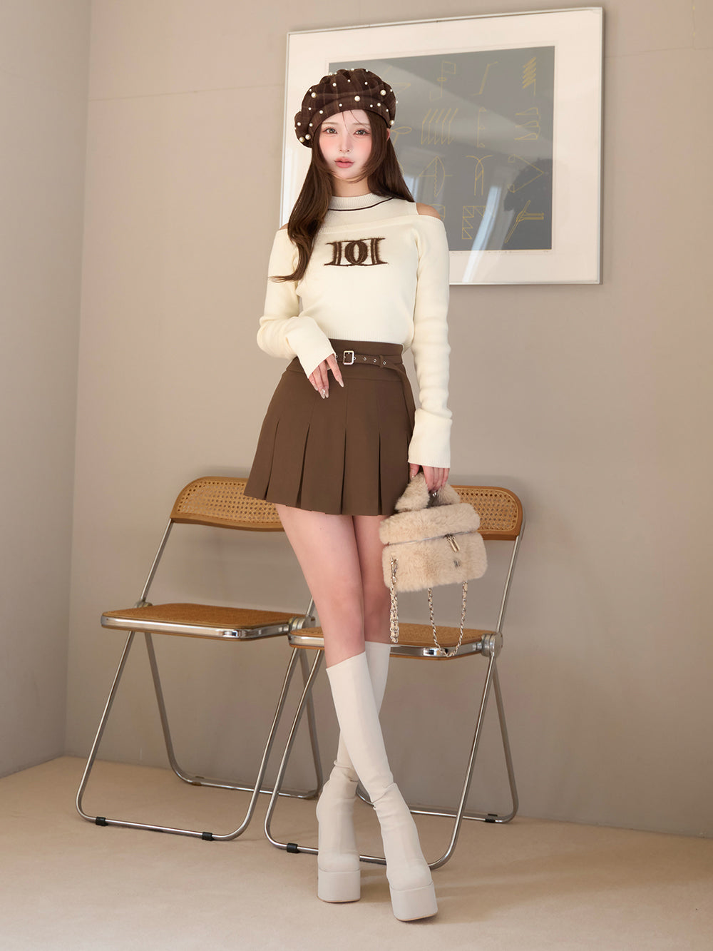 モデル:158cm(着用サイズ:S 着用カラー:BRN)