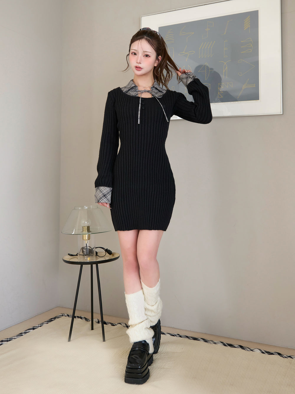 モデル:158cm(着用サイズ:FREE 着用カラー:BLK)