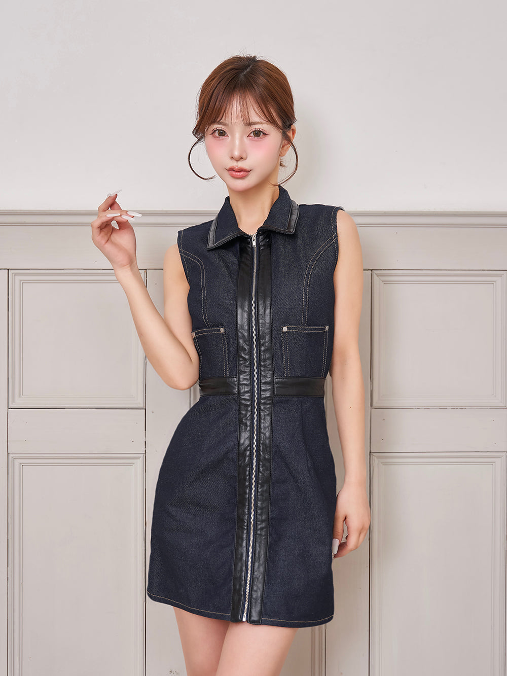モデル:158cm(着用サイズ:FREE 着用カラー:IND)