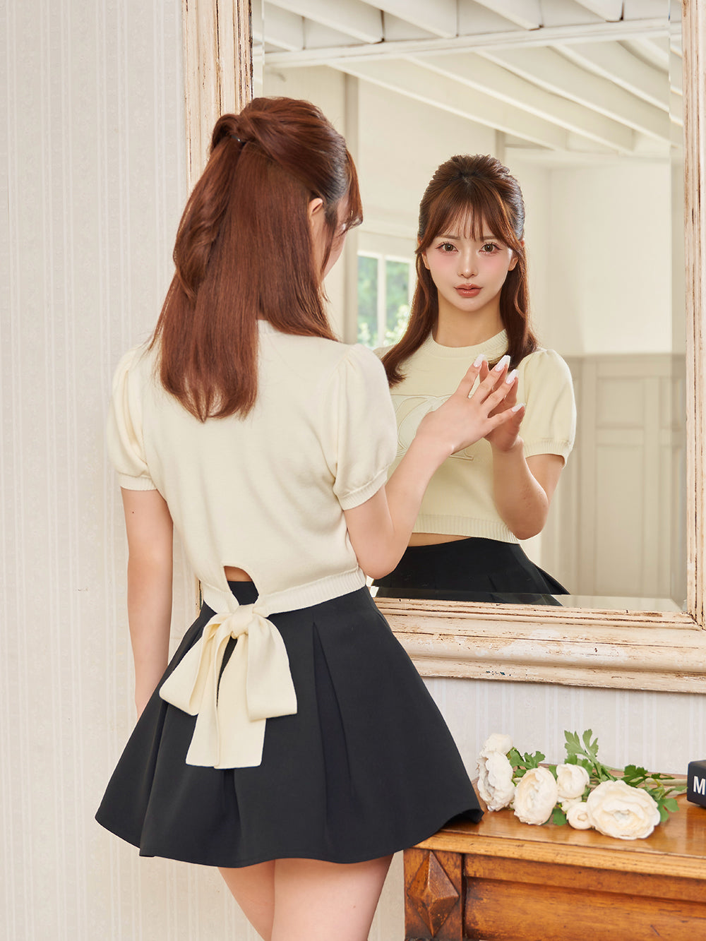 モデル:158cm(着用サイズ:S 着用カラー:BLK)