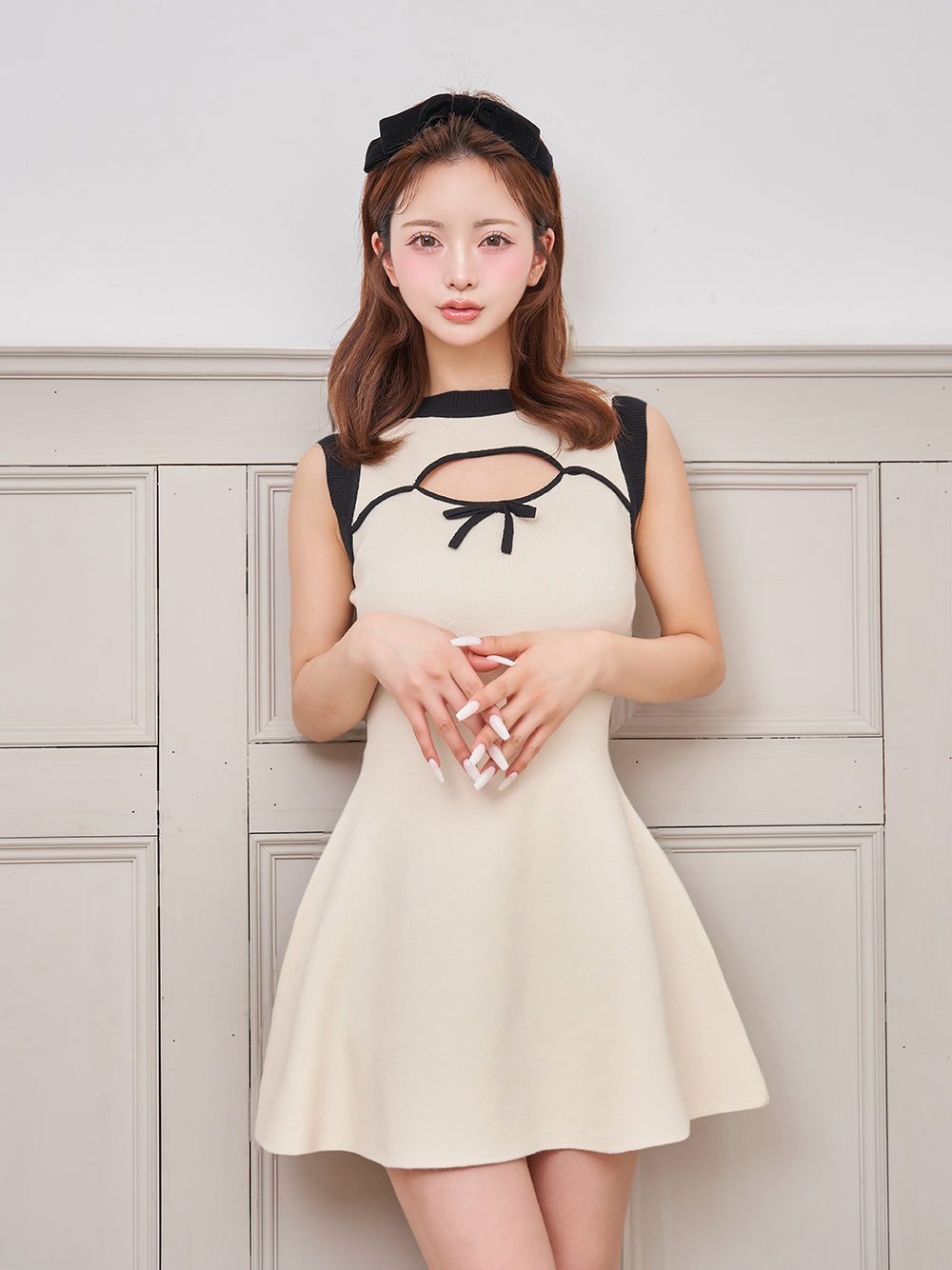 モデル:158cm(着用サイズ:FREE 着用カラー:IVO)