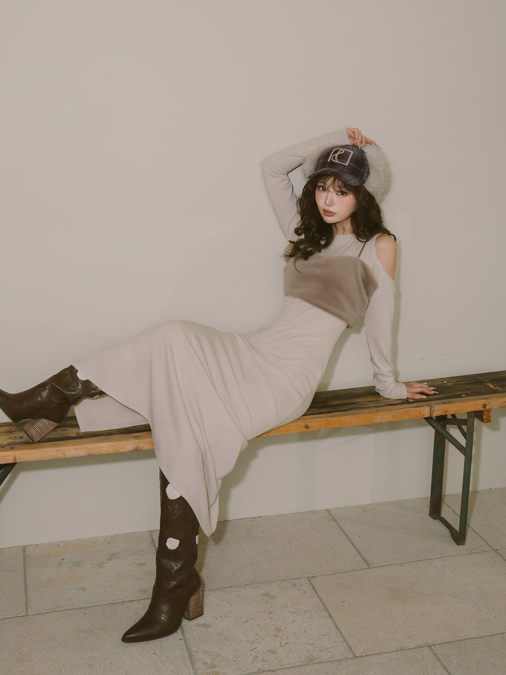 ファービスチェカットマーメイドロングワンピース