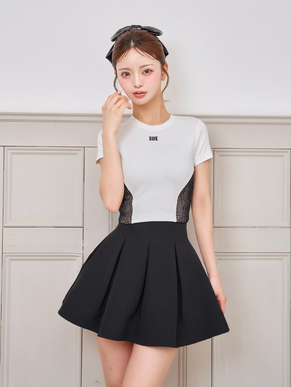 モデル:158cm(着用サイズ:S 着用カラー:BLK)