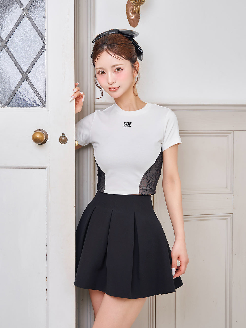 モデル:158cm(着用サイズ:FREE 着用カラー:WHT)