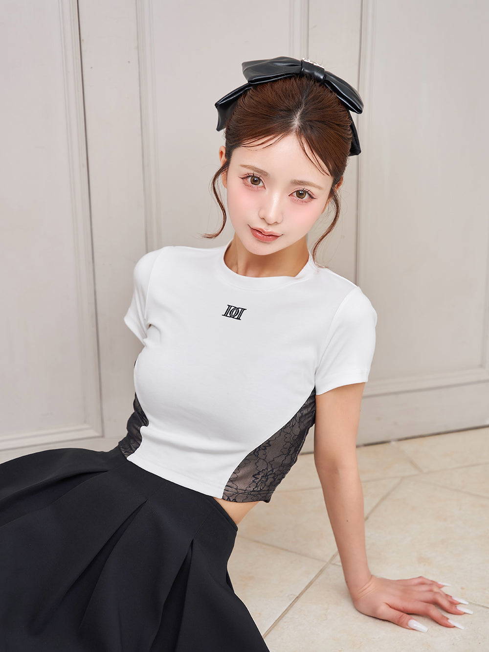 モデル:158cm(着用サイズ:FREE 着用カラー:WHT)