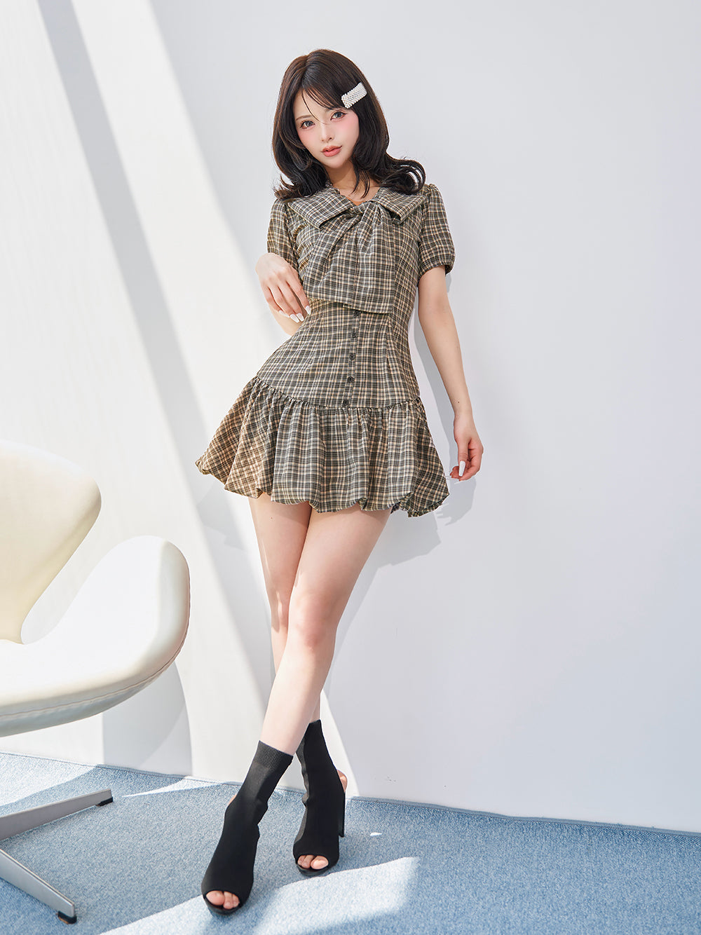 モデル:158cm(着用サイズ:FREE 着用カラー:BEG)