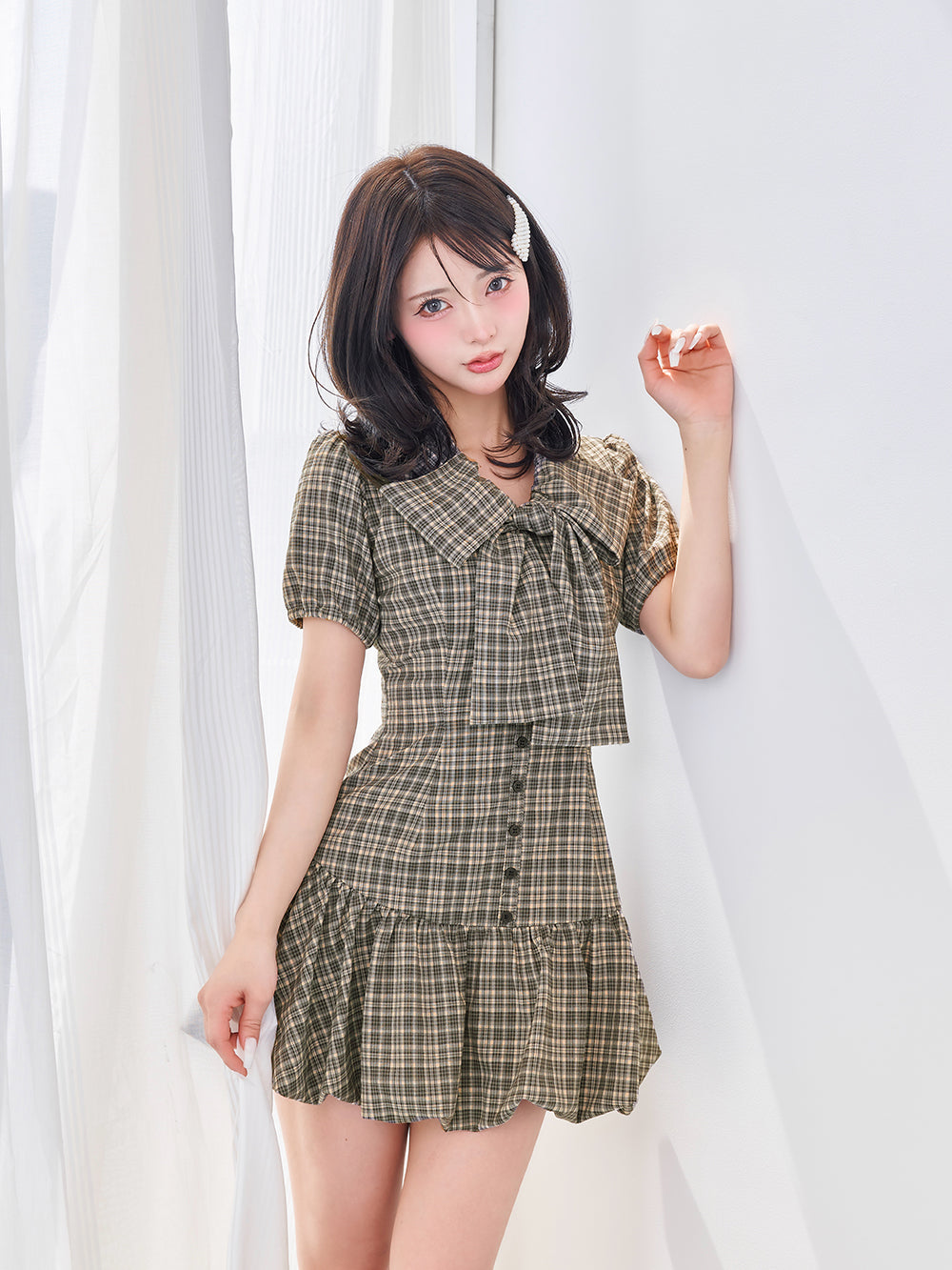 モデル:158cm(着用サイズ:FREE 着用カラー:BEG)