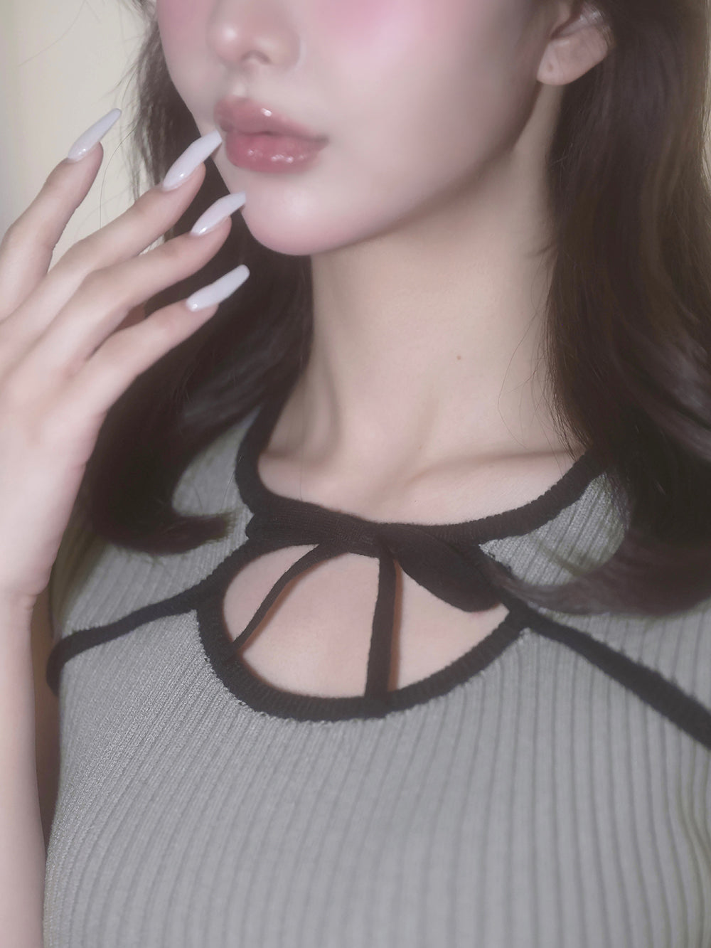 モデル:158cm(着用サイズ:FREE 着用カラー:GRY)