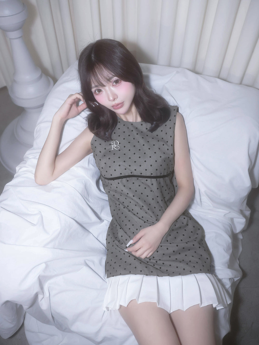 モデル:158cm(着用サイズ:FREE 着用カラー:GRY)