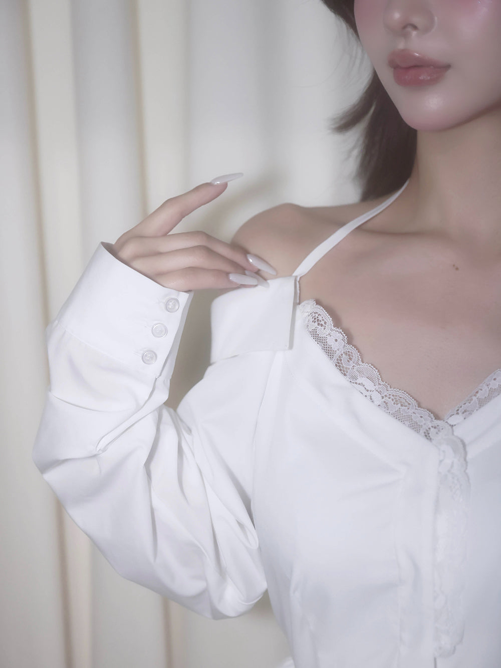モデル:158cm(着用サイズ:FREE 着用カラー:WHT)
