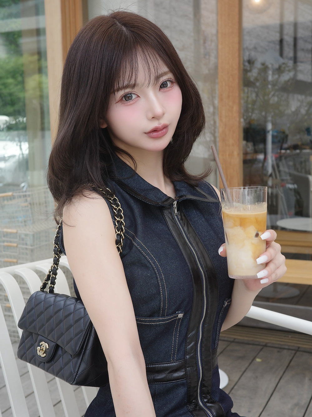 モデル:158cm(着用サイズ:FREE 着用カラー:IND)