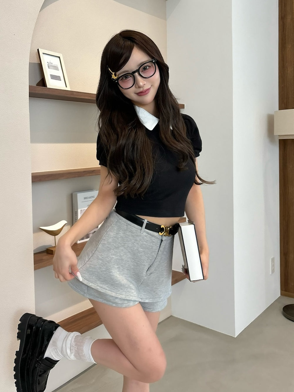 モデル:158cm(着用サイズ:S 着用カラー:GRY)