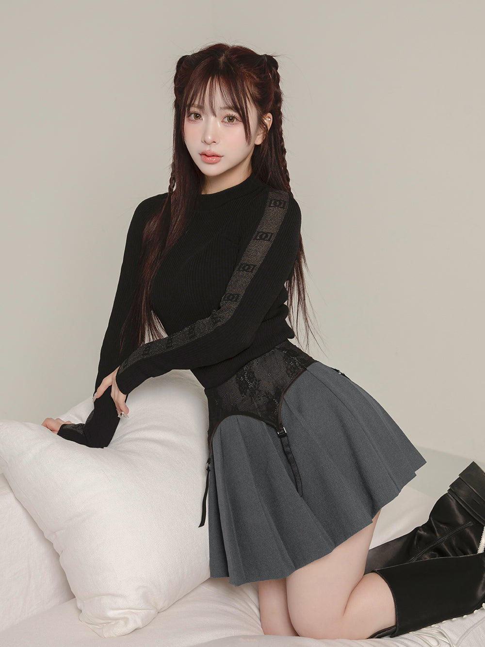 モデル:158cm(着用サイズ:S 着用カラー:GRY)