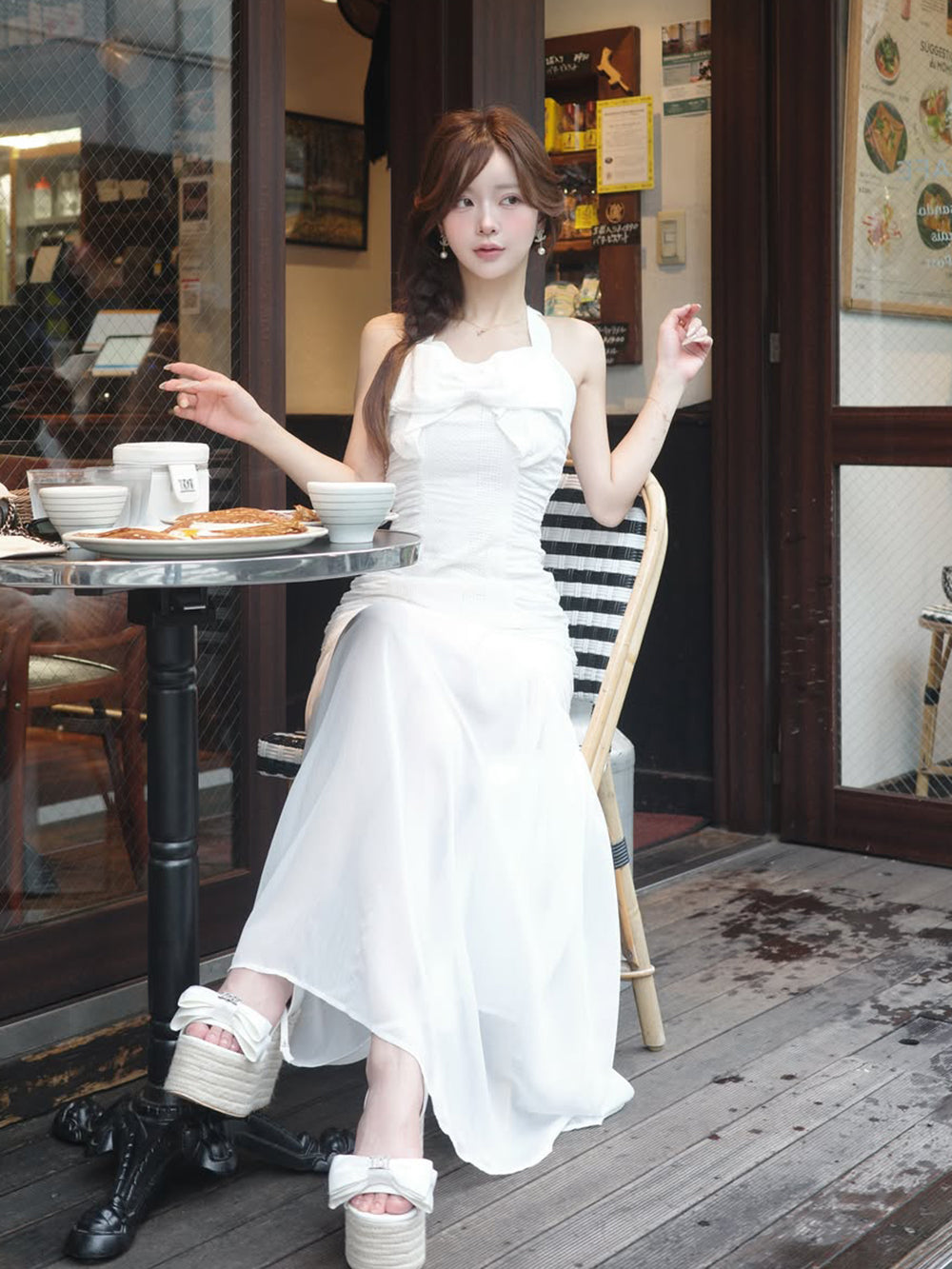 モデル:158cm(着用サイズ:FREE 着用カラー:WHT)