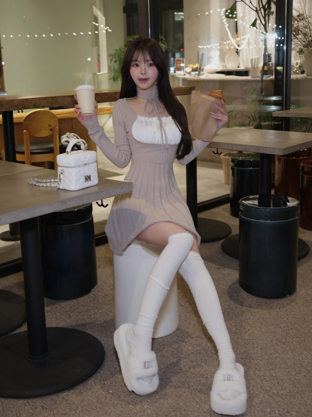 モデル:158cm(着用サイズ:FREE 着用カラー:BEG)