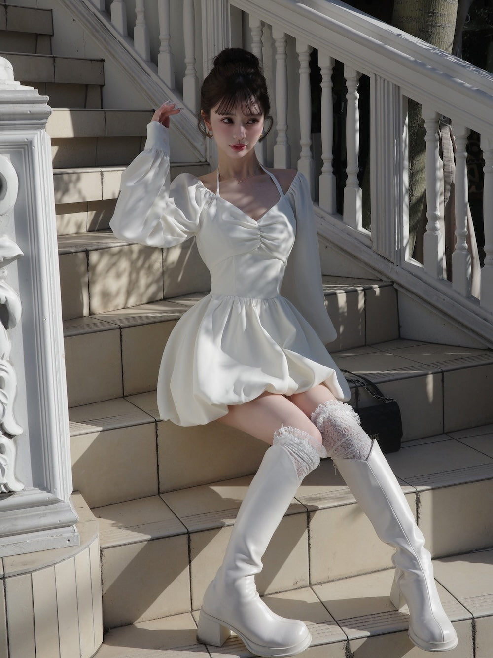 モデル:158cm(着用サイズ:FREE 着用カラー:IVO)