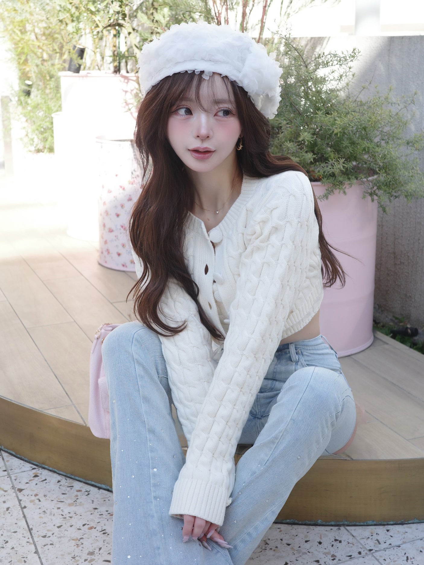 モデル:158cm(着用サイズ:FREE 着用カラー:IVO)