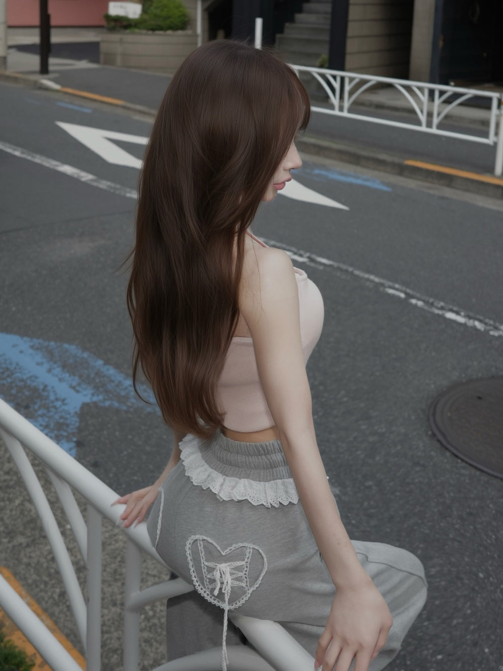 モデル:158cm(着用サイズ:FREE 着用カラー:GRY)