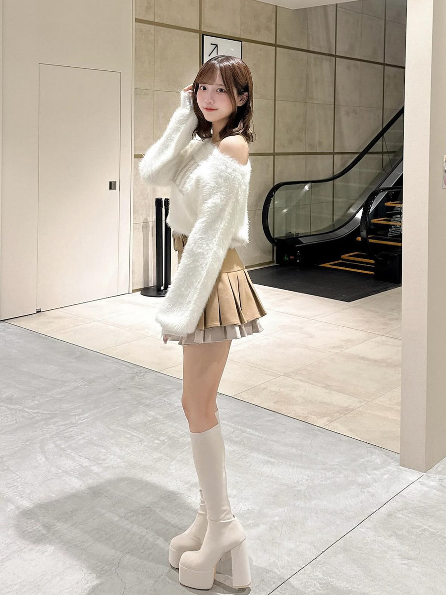 ダブルプリーツミニスカート