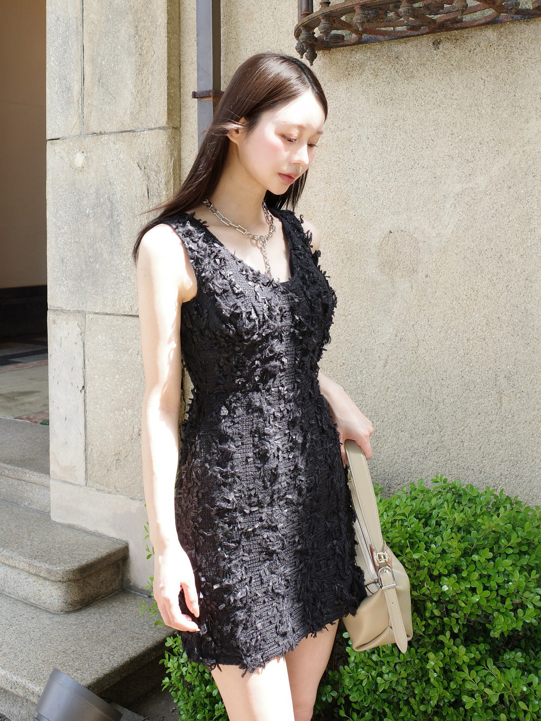 モデル:163cm(着用サイズ:FREE 着用カラー:BLK)