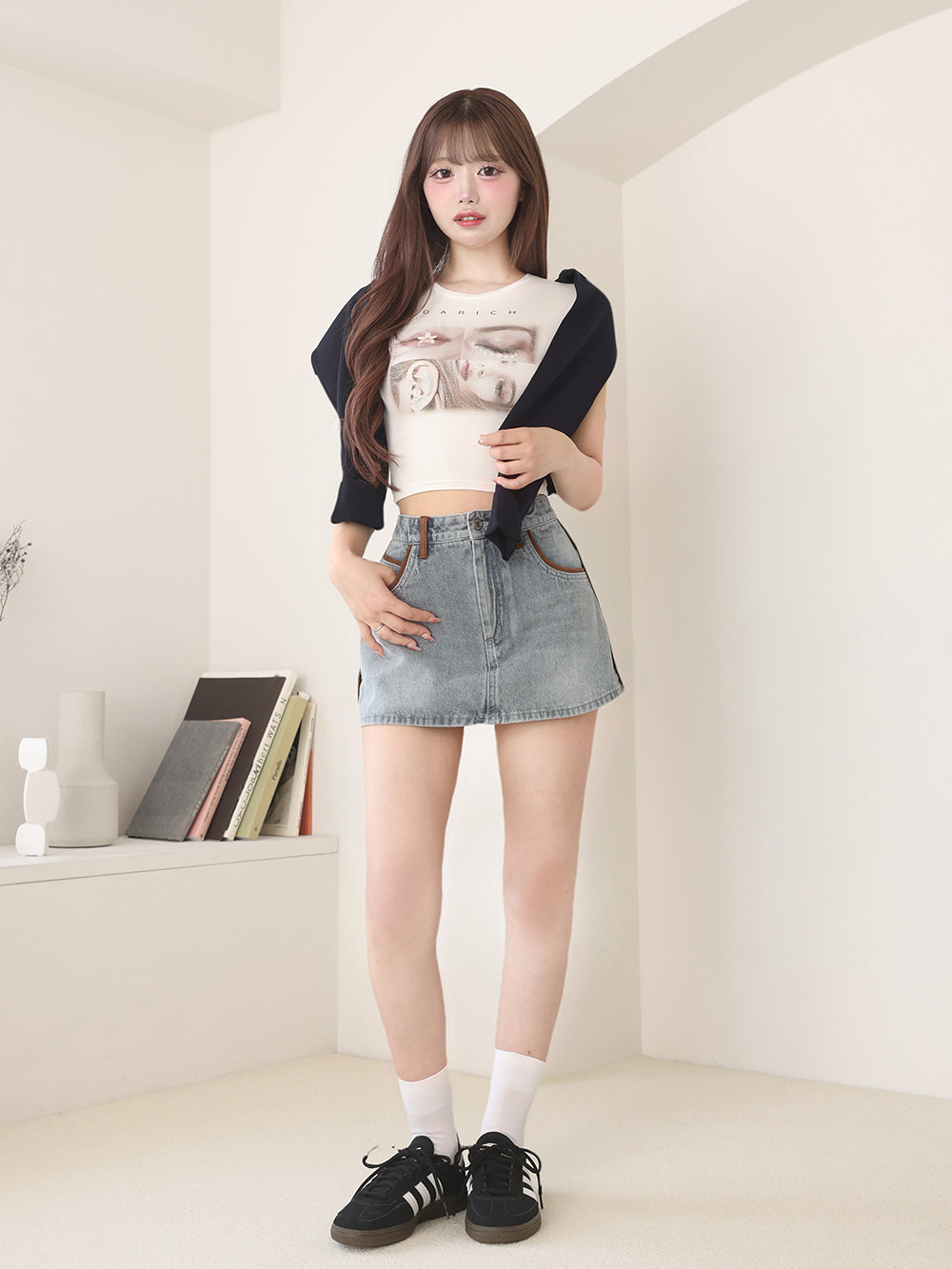 モデル:158cm(着用サイズ:FREE 着用カラー:NVY)