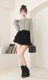 モデル:158cm(着用サイズ:FREE 着用カラー:GRY)