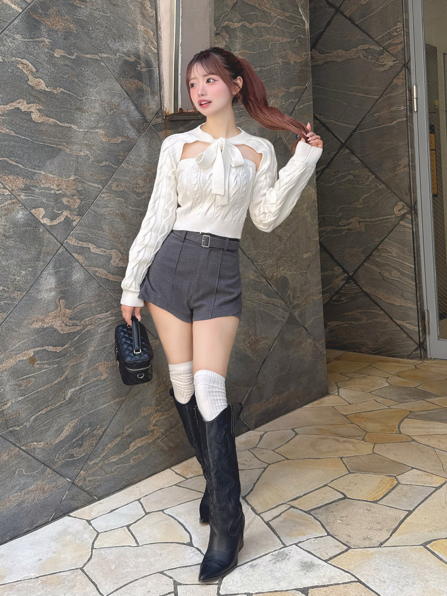 モデル:158cm(着用サイズ:FREE 着用カラー:WHT)