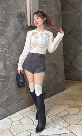 モデル:158cm(着用サイズ:FREE 着用カラー:WHT)