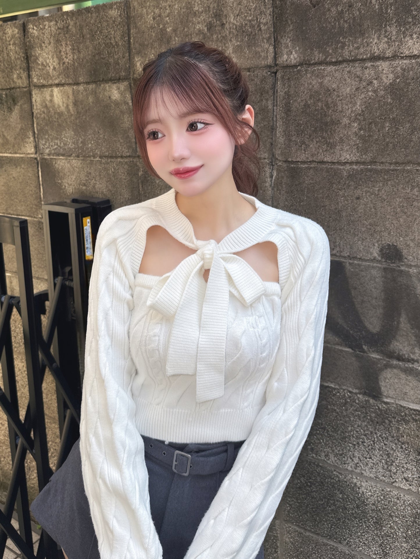 モデル:158cm(着用サイズ:FREE 着用カラー:WHT)