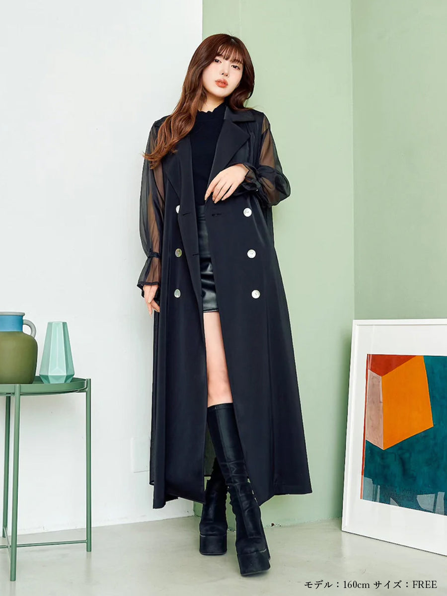 モデル:160cm(着用サイズ:FREE 着用カラー:BLK)