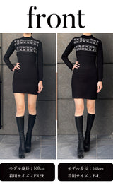 モデル:168cm(着用サイズ:FREE/F-L 着用カラー:BLK)