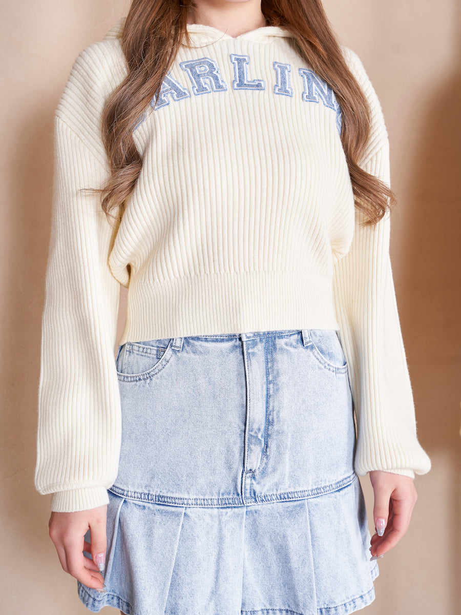DARLINGショートニットフーディ