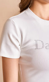 ラインストーンショートTシャツ