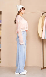 ブリーチワイドデニムパンツ