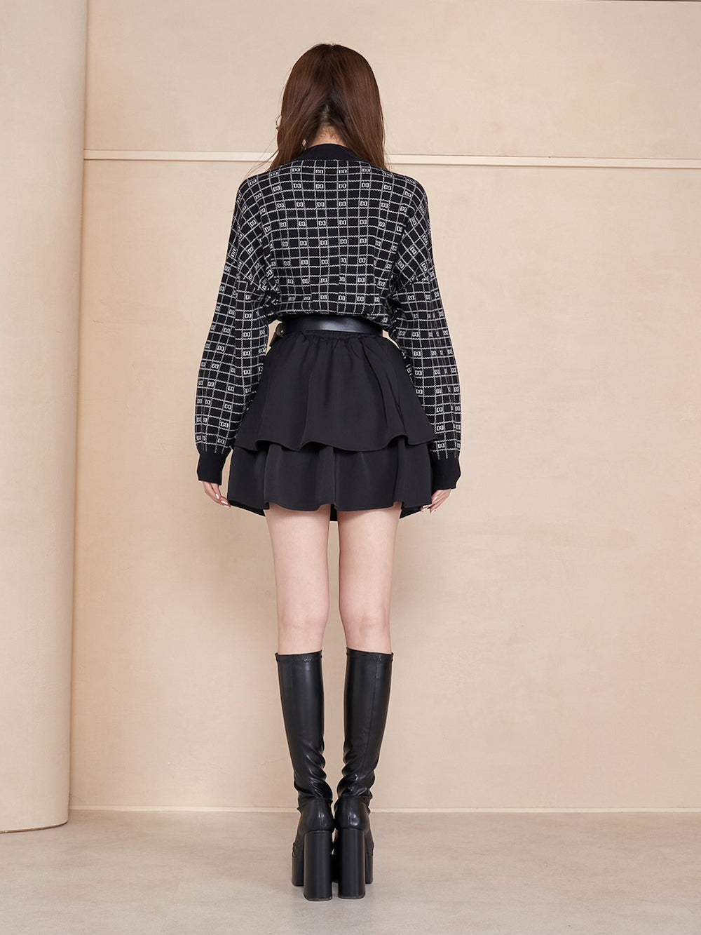 DDロゴボリュームニットトップス