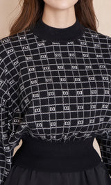 DDロゴボリュームニットトップス