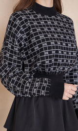 DDロゴボリュームニットトップス