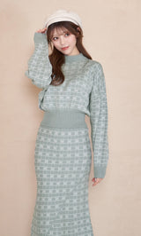 DDロゴボリュームニットトップス