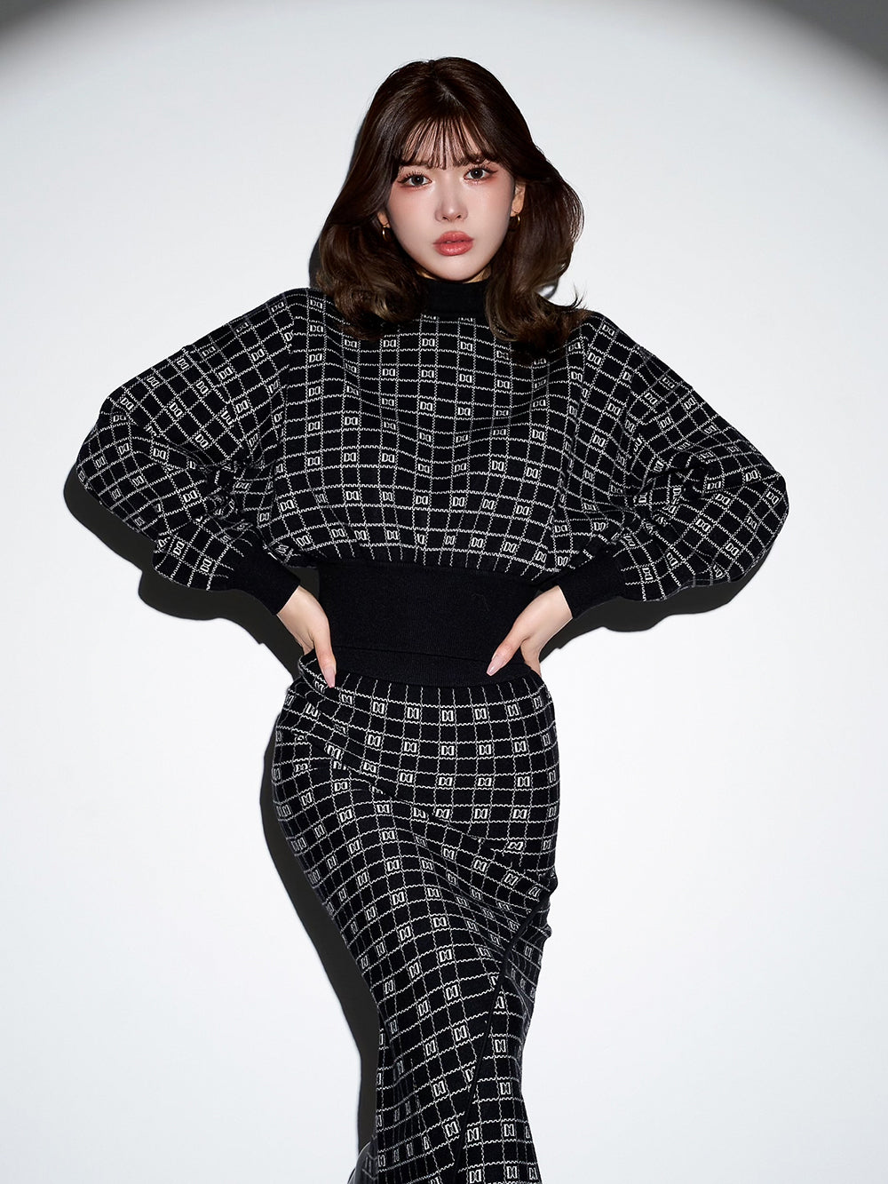 DDロゴボリュームニットトップス