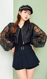 モデル:160cm(着用サイズ:FREE 着用カラー:BLK)