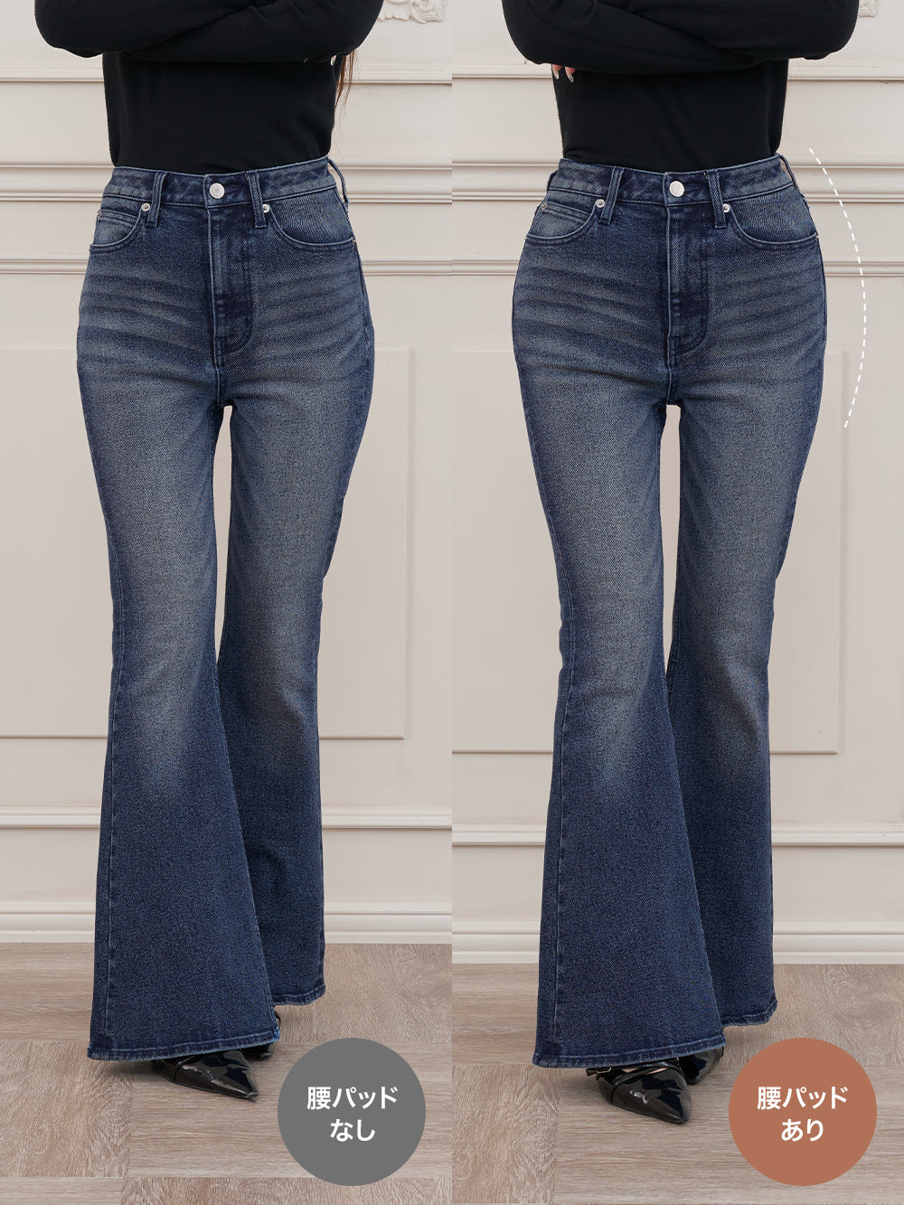 モデル：156cm（着用サイズ：XS　着用カラー：BLU）