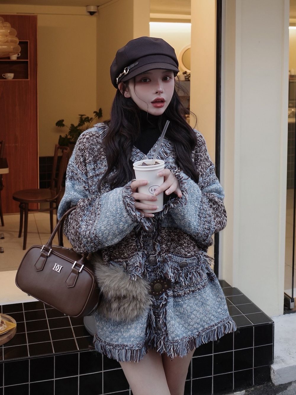 モデル：160cm（着用サイズ：FREE　着用カラー：SAX）